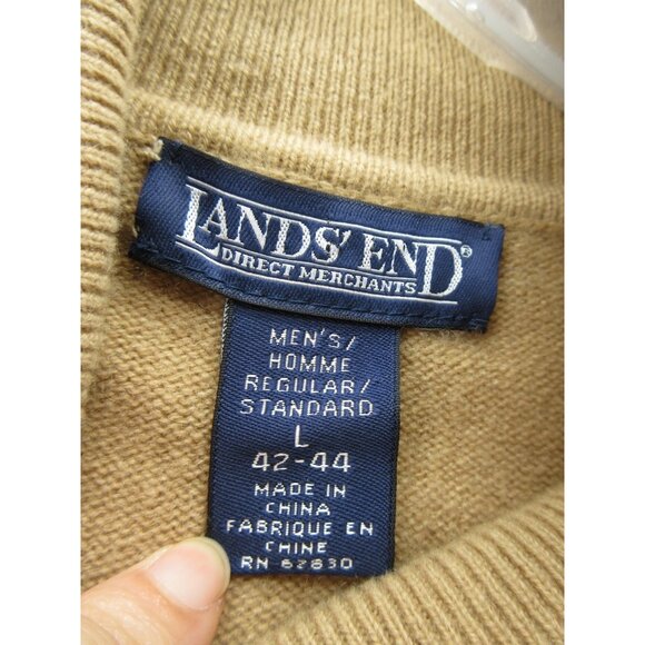 VINTAGE Lands End Sweater Large Cashmere Turtleneck Pullover Classic * - Picture 9 of 11